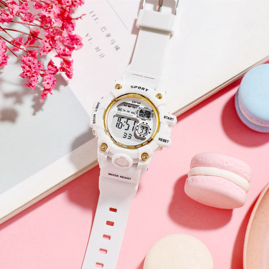Reloj Electrónico para Niñas Impermeable con Cierre de Botón - Casual y Moderno