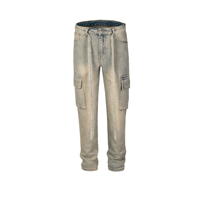 Pantalones Casual Multibolsillos con Diseño Desgastado - Image 3
