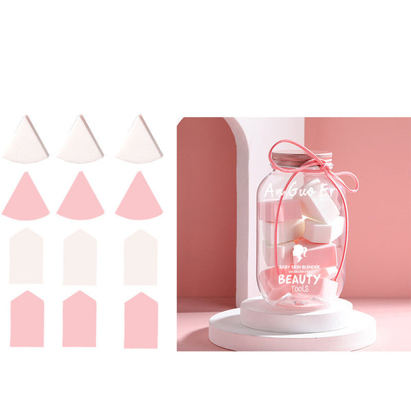 Set de Esponjas de Maquillaje: Beauty Egg, Cojín Abanico y Borla Triangular - Image 2