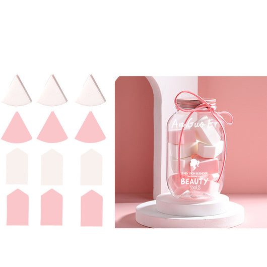 Set de Esponjas de Maquillaje: Beauty Egg, Cojín Abanico y Borla Triangular - Image 2