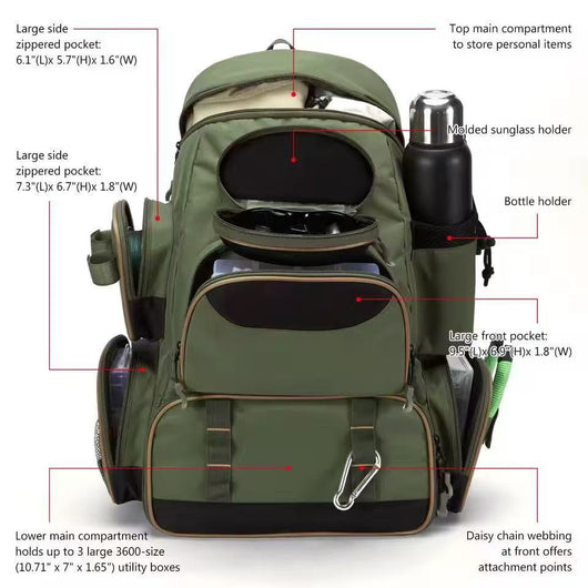 Mochila de Pesca Impermeable Gran Capacidad - Organizador Profesional - Image 12