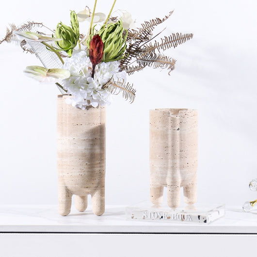 Jarrón Decorativo Hidropónico de Mármol con Planta Verde - Image 3