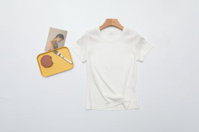 Blusa Fresca de Algodón y Seda de Gusano para Mujer - Manga Corta Verano - Image 11
