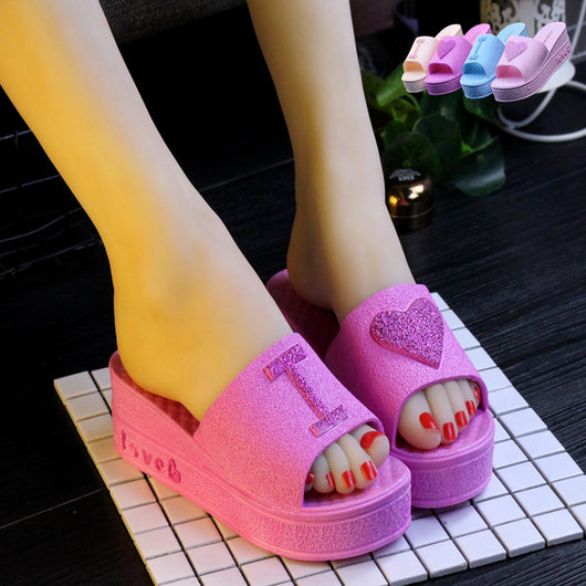 Pantuflas Cómodas para Mujer con Diseño de Corazón Durazno y Suela Gruesa Acolchada - Image 6