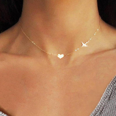 Collar de Paloma de Paz en Metal para Mujer - Diseño de Escote