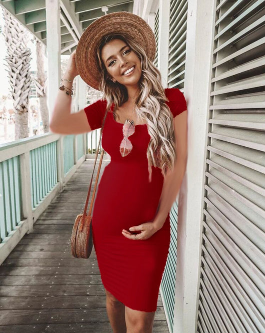 Vestido Premamá de Manga Corta - Image 6