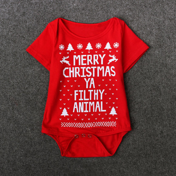 Macacão de Natal com Alfabeto em Inglês para Meninos e Meninas