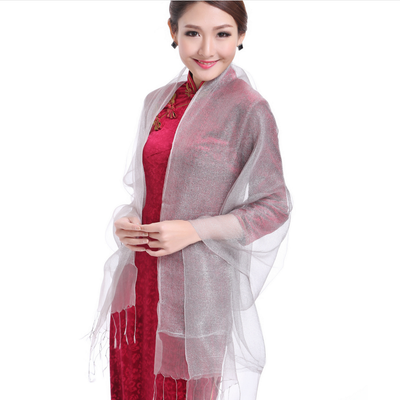 Pañoleta Elegante de Organza Doble con Flecos - Image 19