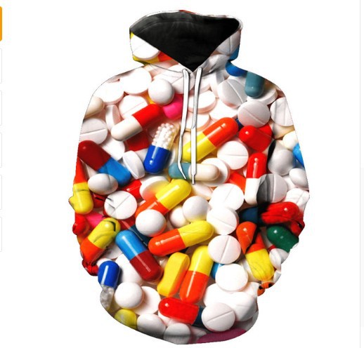 Sudadera con Capucha Estampada Digital Casual