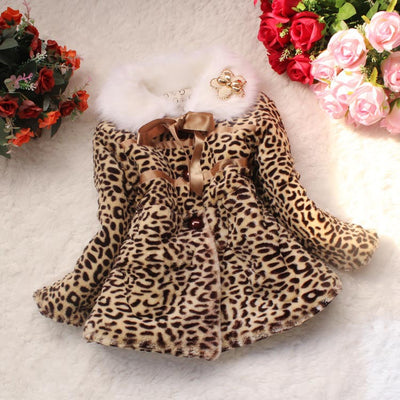 Abrigo de algodón con estampado leopardo para niñas - Image 5