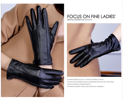Guantes de Cuero Grueso para Mujer - Cálidos y Elegantes - Image 6
