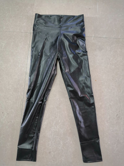 Leggins de Cuero Reflectantes Cintura Alta Elástica - Image 5
