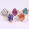 Anillo de Ágata Natural con Cristal Vintage para Mujer - Diseño Rosa