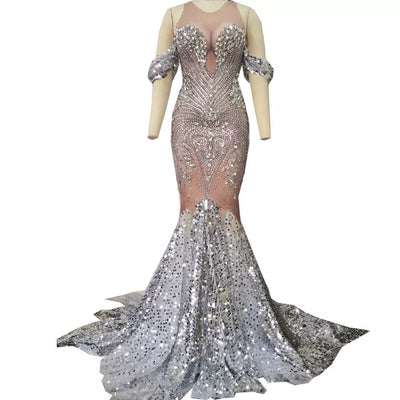 Vestido Brillante sin Mangas con Flecos Largos para Fiesta Nocturna - Image 2