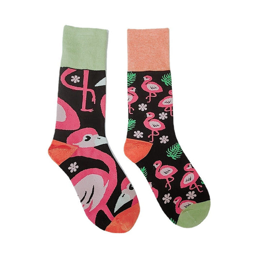 Calcetines Largos de Algodón con Diseño Asimétrico Cartoon - Image 2