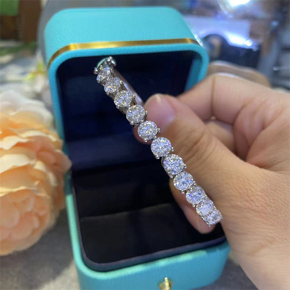 Pulsera de Diamantes Moissanita Color D con Engaste de Cuatro Garras