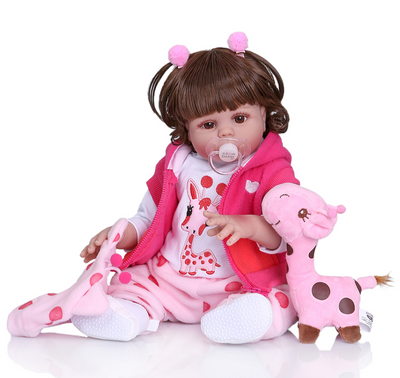 Muñeca Reborn Bebé de 49cm con Cabello Rizado y Cuerpo de Silicona Completa - Image 4