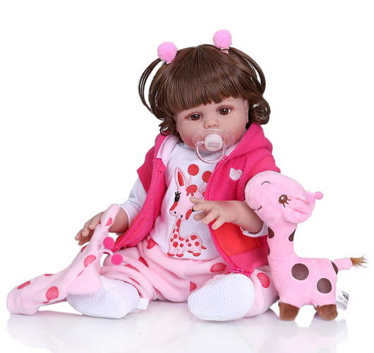 Muñeca Reborn Bebé de 49cm con Cabello Rizado y Cuerpo de Silicona Completa - Image 4