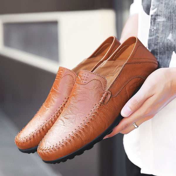 Zapatos de Cuero Casual para Hombre Estilo Británico Suela Flexible
