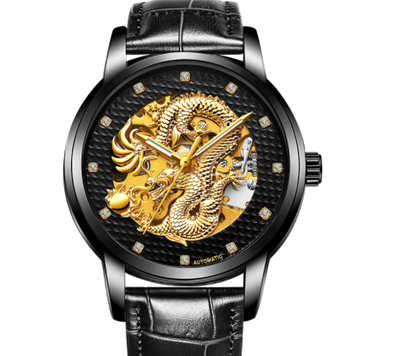 Reloj Empresarial Dragon Dorado Automático Resistente al Agua con Esfera Luminosa - Image 21