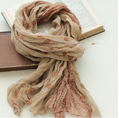 Pañoleta de Algodón y Lino con Estampado Cashew para Mujer - Image 12