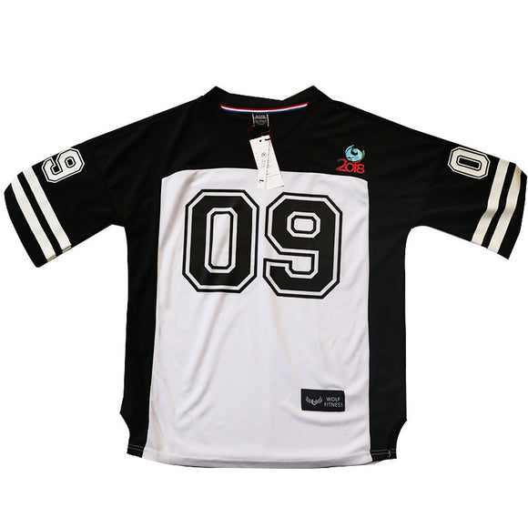 Camiseta Esportiva Masculina Gola Redonda Malha Respirável Estampada Secagem Rápida
