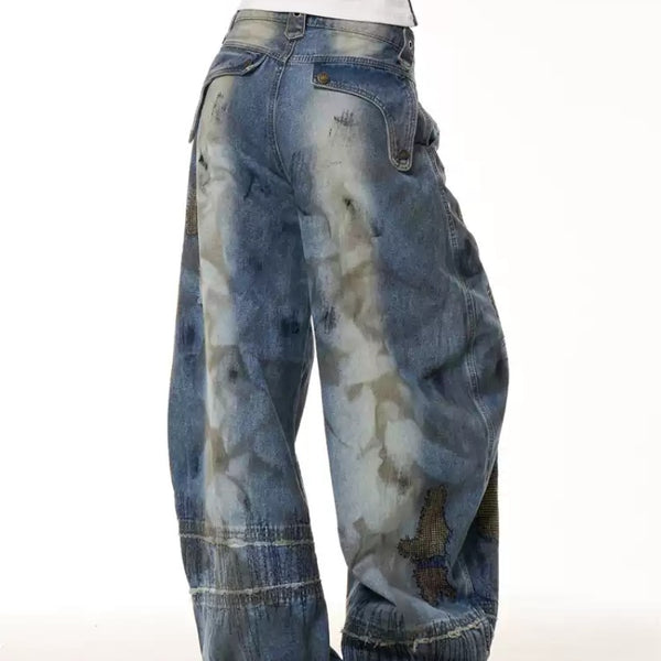 Pantalones Vaqueros Desgastados con Efecto Vintage Sucio