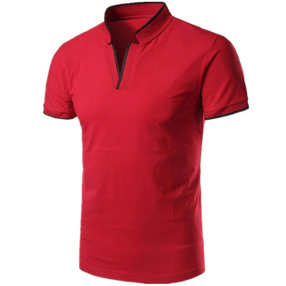Polo Casual Hombre Cuello Mao Manga Corta
