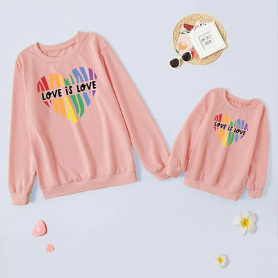 Suéter a Juego Mamá e Hija con Estampado de Letras - Tres Colores