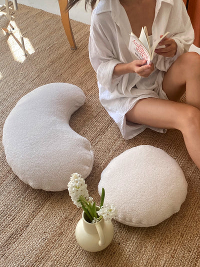 Almohada de Terciopelo Suave Cordero Toffee Blanco con Núcleo Reforzado - Image 7