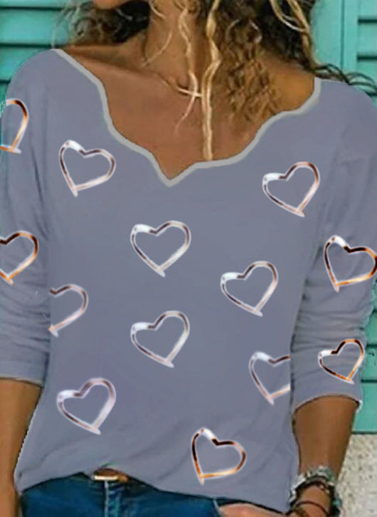 Playera Estampada Cuello V Manga Larga Versátil - Image 6