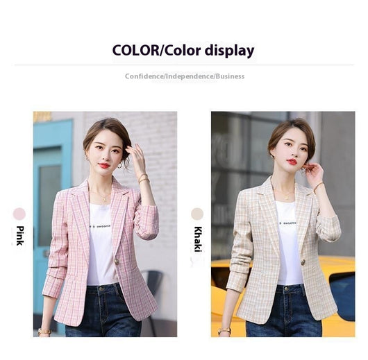 Blazer Cuadros Estilo Coreano Casual Británico - Image 11
