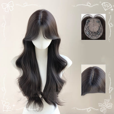 Extensión de Cabello con Flequillo Ondulado Natural y Transpirable