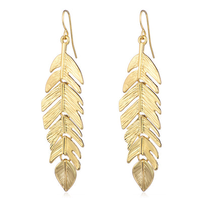 Aretes Largos de Borla y Hoja - Diseño Europeo Minimalista - Image 11