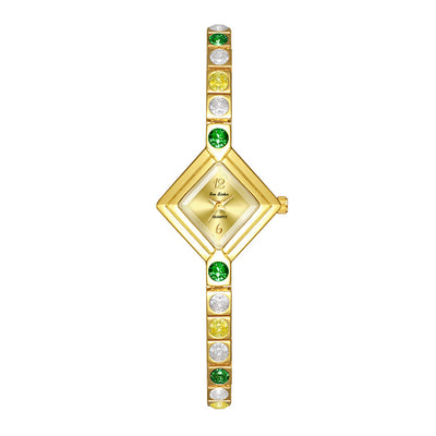 Reloj de Bolsillo Mujer Lujo Degradado Diamante Verde Primavera - Image 7