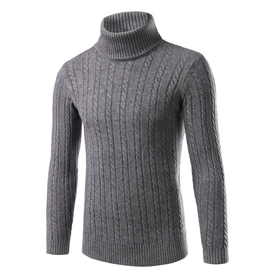 Suéter de Invierno para Hombre Cuello Alto Solido Tide - Image 15