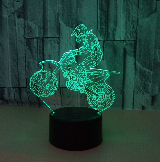 Lámpara 3D de Motocicleta con Control Remoto y 7 Colores - Image 8