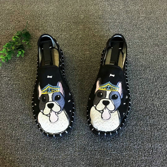 Zapatos de tela bordados con dragón - Image 2