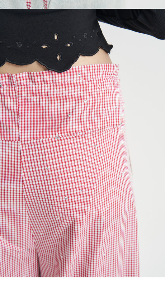 Jeans Rosa con Diseño Patchwork Cuadros para Mujer - Image 14