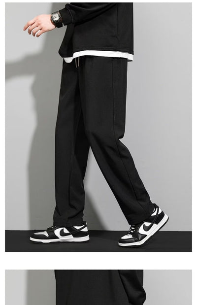 Pantalones Anchos Negro para Hombre - Primavera Otoño - Image 9