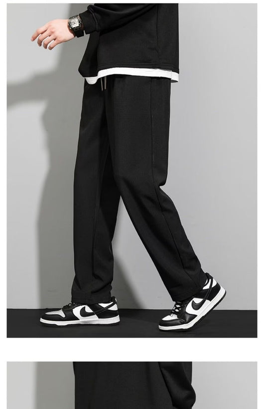 Pantalones Anchos Negro para Hombre - Primavera Otoño - Image 9