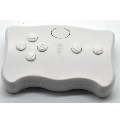 White ergonomic remote control with P, S, V, and directional buttons, plus three indicator lights. - Image 9
