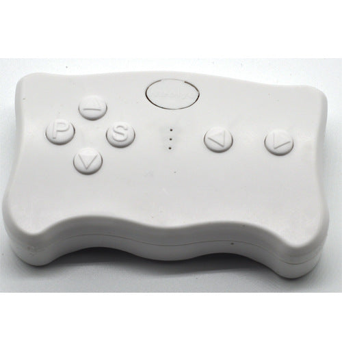 White ergonomic remote control with P, S, V, and directional buttons, plus three indicator lights. - Image 9