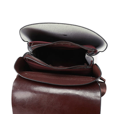 Mochila de Cuero Genuino con Contraste de Colores - Estilo Europeo - Image 16