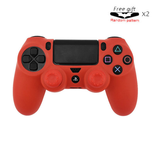 Bright yellow silicone protective cover for a PS4 controller, featuring black buttons and colored action symbols. - Image 9
