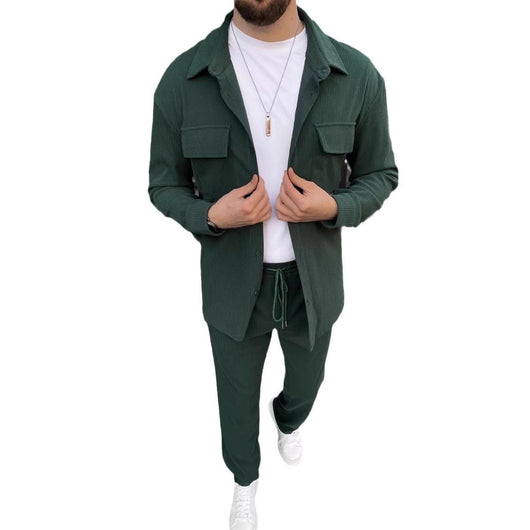Traje Casual de Pana para Hombre - Camisa y Pantalón Coordinado - Image 5