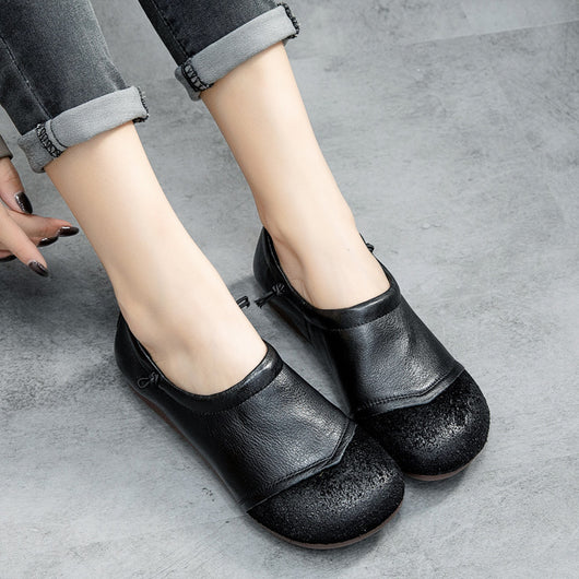 Zapatos Casuales de Cuero para Mujer con Suela Blanda Estilo Retro - Image 12