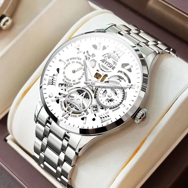 Reloj Automático para Hombre de Acero Inoxidable Resistente al Agua