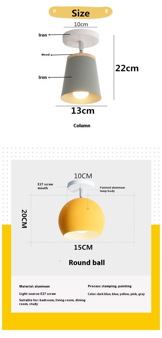 Lámpara LED de Techo Macaron para Pasillos - Luz Moderna en Hierro - Image 22