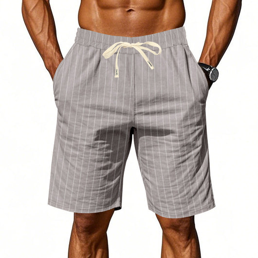 Shorts de Lino Holgados Transpirables Estilo Americano para Playa - Image 40